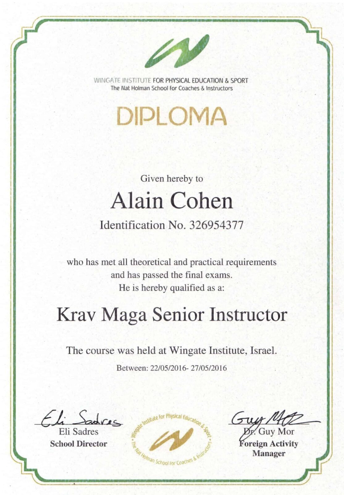 Krav Maga Senior Instructor