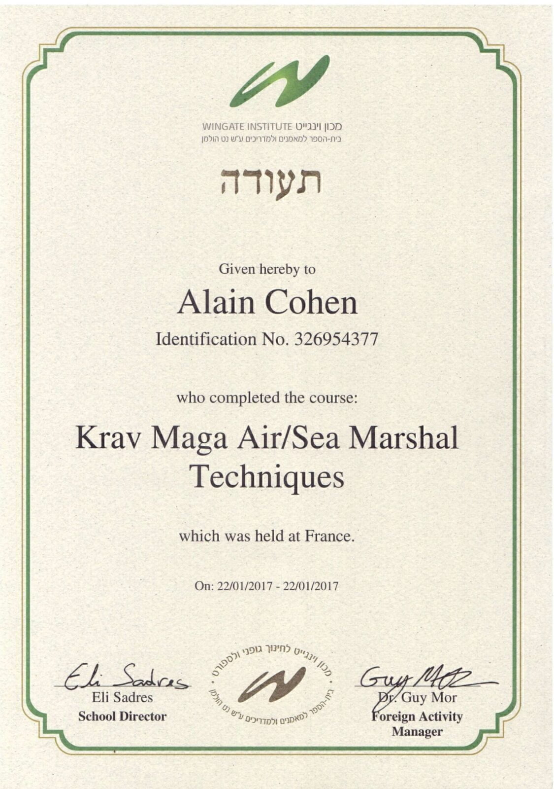 Air/ Sea Marshal Instructor